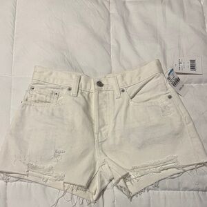 We The Free White Distressed Jean Shorts